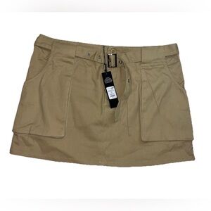 NWT Fashion Nova Khaki Belted Mini Skirt Size XL